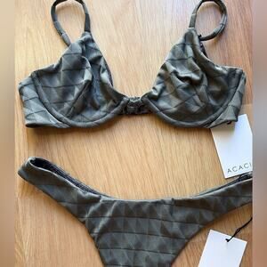 ACACIA swimwear LODEN PRINT Olive Green Bikini Set
